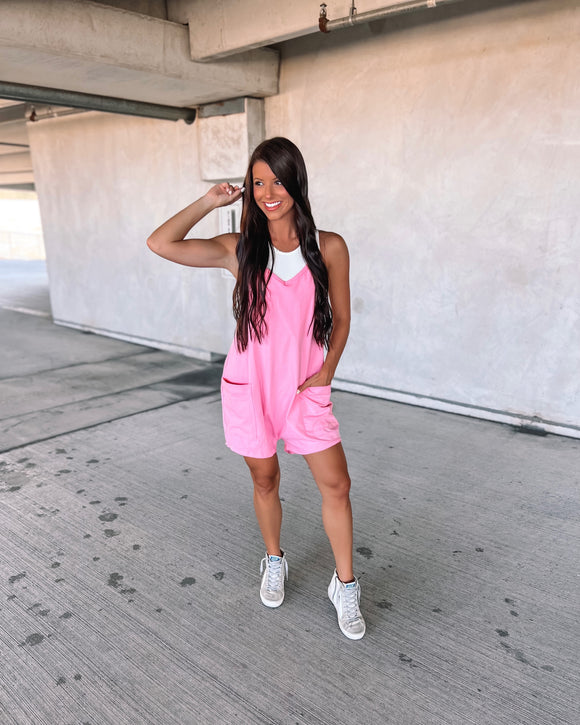 Did Someone Say Dupe Romper - Pink