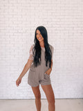 Ribbed Romper - Mocha