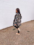 A Cozy Queen Checkered Print Sherpa Jacket