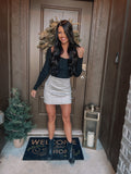 It's A GNO Suede Skirt - Light Grey