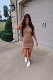 Not Your Average Rushed Dress - Taupe