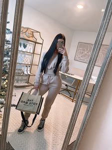Holiday Travels Jogger Set - Taupe