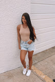 Distressed & Blessed Denim Shorts