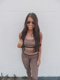 Work It Out Leopard Print Set - Taupe