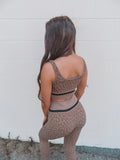 Work It Out Leopard Print Set - Taupe