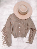 Fool For Fringe Cardigan Top - Taupe