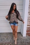 Warm My Heart Shacket - Grey