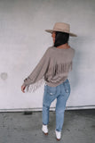 Fool For Fringe Cardigan Top - Taupe