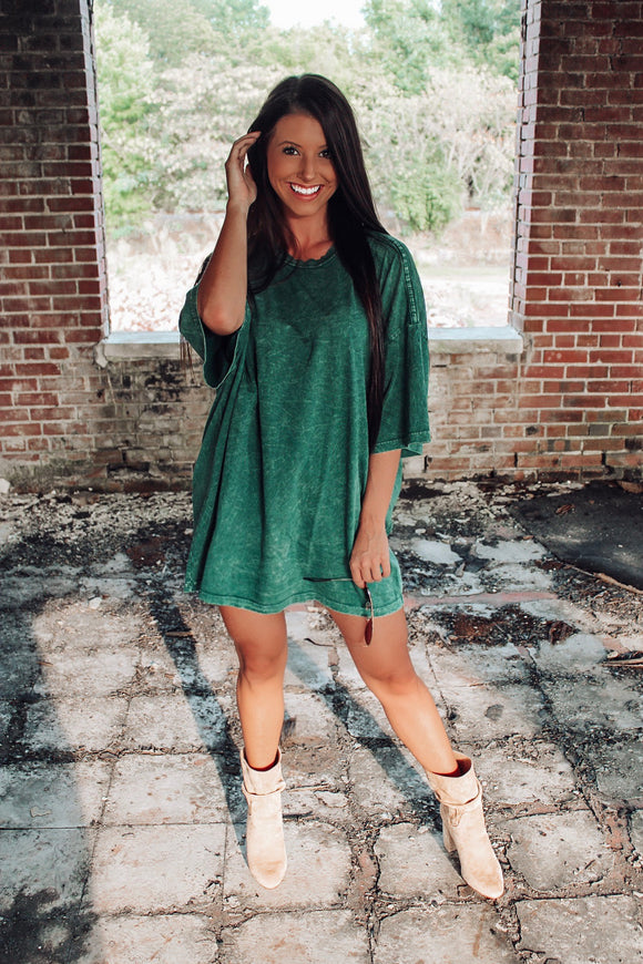 Out Of Your League Teal Oversized Tee