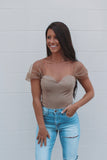 Look At Her Now Puff Sleeve Bodysuit - Latte