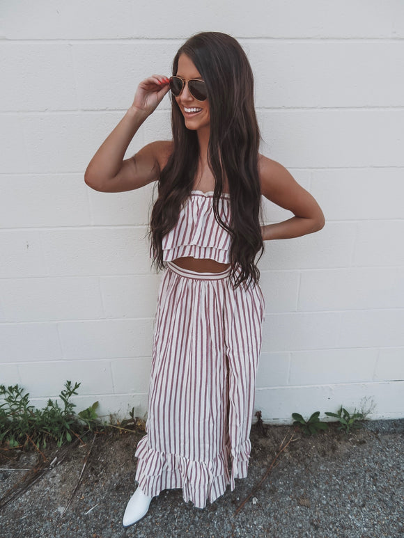Cabo Two-Piece Striped Skirt Set