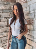 Cute As A Button Ribbed Button Up Bodysuit