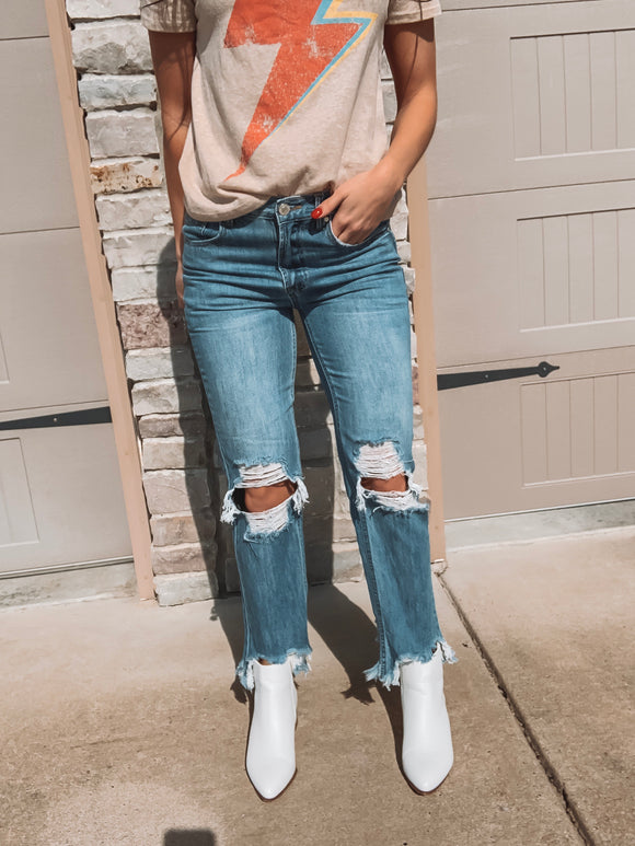 Distressed To Impress Cropped Skinnies