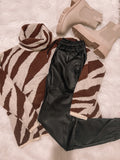 Cool Girl Fall Zebra Print Sweater