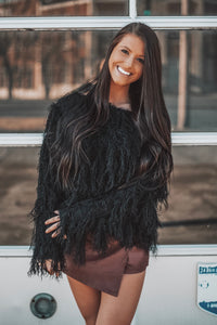 Drama Queen Black Fringe Sweater