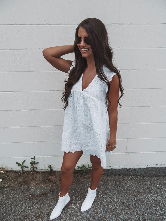 For The Love Of Lace White Eyelet Romper