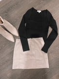 It's A GNO Suede Skirt - Light Grey